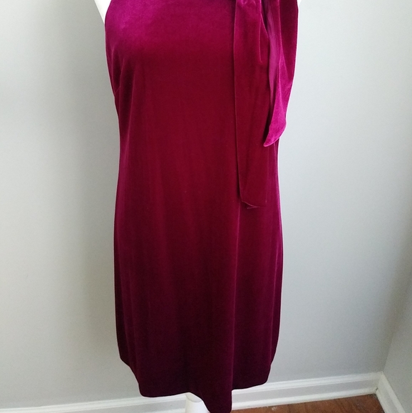 VINCE CAMUTO PINK FUCHSIA VELOUR STRETCH SLEEVELESS COCKTAIL DRESS SIZE 10 - Picture 13 of 13